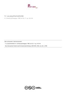 La psychomotricité - compte-rendu ; n°1 ; vol.60, pg 142-144