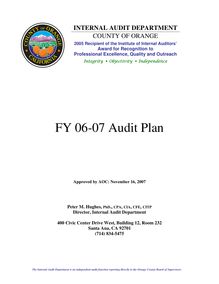 Final FY 06-07 Audit Plan