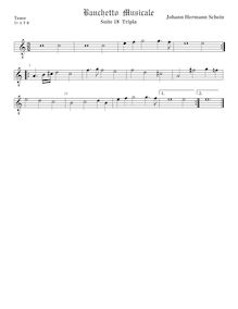 Partition ténor viole de gambe 2, octave aigu clef, Banchetto Musicale