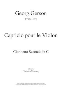 Partition clarinette 2 en C, Capriccio pour violon et orchestre