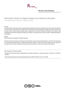 Demande induite et réglementation de médecins altruistes - article ; n°3 ; vol.53, pg 581-588