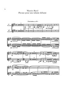 Partition clarinette 1/2 (B♭), Pavane pour une infante défunte, Pavane for a Dead Princess