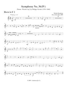Partition cor 2, Symphony No.36  Christmas Symphony , F major, Rondeau, Michel par Michel Rondeau