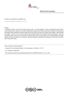 Faire renaître la Bièvre - article ; n°1 ; vol.74, pg 117-137