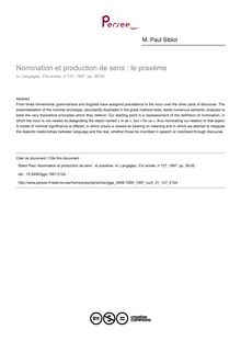 Nomination et production de sens : le praxème - article ; n°127 ; vol.31, pg 38-55