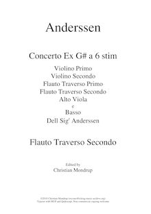 Partition flûte 2, Concerto en G major, Concerto Ex G# a 6 stim par Anderssen