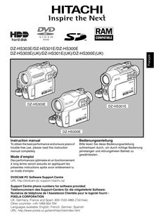 Notice Camescope numérique Hitachi  DZ-HS303E(UK)