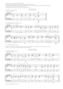 Partition Chant (Sanctus & Agnus Dei), 6 Messes faciles pour l orgue