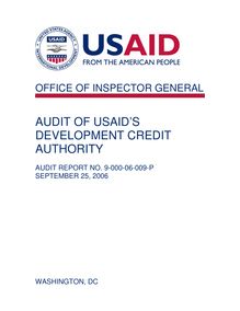 Audit of USAID s Development Credit Authority