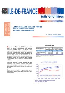 L emploi salarié en Ile-de-France dans le secteur concurrentiel à la fin du 1er trimestre 2006