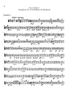 Partition Trombone 1 (alto clef, basse clef), 2 (ténor clef, basse clef), 3, Symphony No.8
