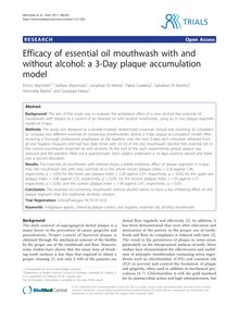 Efficacy of essential oil mouthwash with and without alcohol: a 3-Day plaque accumulation model