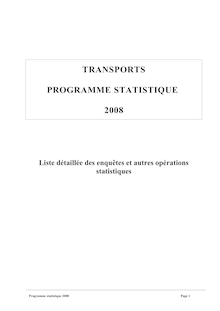 STATISTIQUES DE TRANSPORTS 2008