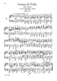 Partition complète (filter), Gesänge der Frühe Op.133