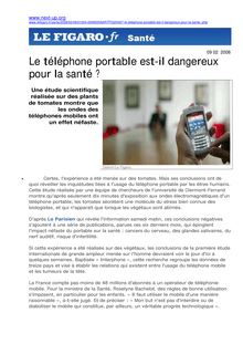 Le téléphone portable est-il dangereux pour la santé ?
