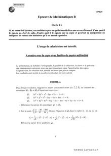 Mathématiques B 2010 Classe Prepa PT Banque Filière PT