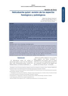 Helicobacter pylori: revisión de los aspectos fisiológicos y patológicos(Helicobacter pylori: review of physiologic and patologicaspects)