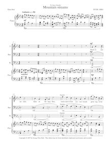 Partition choral score, text, separate piano , partie, Mountain Streams
