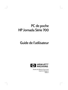Guide - PC de poche HP Jornada Série 700 Guide de l utilisateur