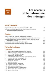 Sommaire - Les revenus et le patrimoine des ménages - Insee Références - Édition 2011