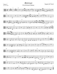 Partition ténor viole de gambe 2, alto clef, madrigaux pour 5 voix par  Giaches de Wert par Giaches de Wert