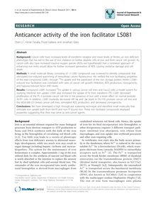 Anticancer activity of the iron facilitator LS081