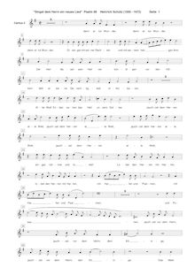 Partition Soprano 2 , partie, Psalm No. 98, Schütz, Heinrich