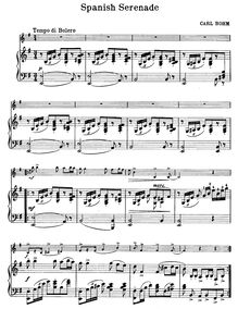 Partition Complete partition de piano, Spanish Serenade, Bohm, Carl