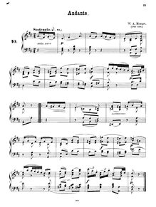 Partition de piano (theme seulement), corde quatuor No.18