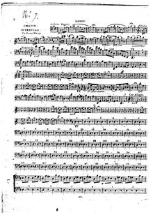 Partition violoncelles / Basses, Chasse du Jeune Henry, Méhul, Etienne Nicolas