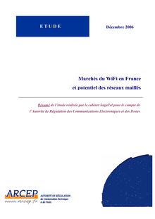 Résumé de l étude SagaTel sur les marchés du WiFi en  France