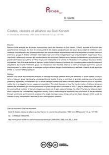 Castes, classes et alliance au Sud-Kanem - article ; n°1 ; vol.53, pg 147-169