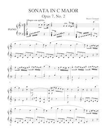 Partition Sonata No.2 en C major, Three Piano sonates, Op. 7, Clementi, Muzio