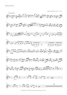 Partition violons I, violon Concerto en D major, D, Pfeiffer, Johann