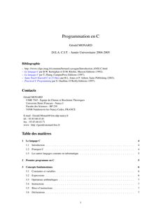 Cours de Programmation en C