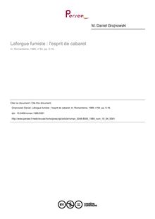 Laforgue fumiste : l esprit de cabaret - article ; n°64 ; vol.19, pg 5-16