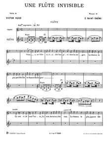 Partition complète et , partie, Une flûte invisible, Saint-Saëns, Camille