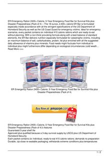 ER Emergency Ration 2400 Calorie 5Year Emergency Food Bar for Survival Kits and Disaster Preparedness Pack of 4 Food Review
