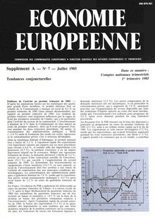 ECONOMIE EUROPEENNE. Supplément A â€” N° 7 â€” Juillet 1985