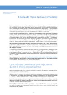 Numérique : Feuille de route du Gouvernement