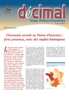 Léconomie sociale en Poitou-Charentes : forte présence, avec des emplois  hétérogènes