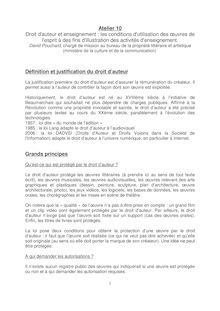 Atelier 10 Droit d'auteur et enseignement : les conditions d ...