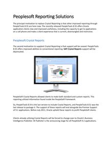 Peoplesoft Reporting Solutions