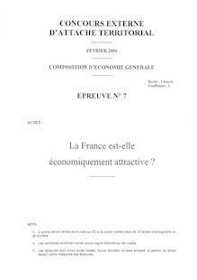 Composition d économie générale 2006 Externe Attaché territorial