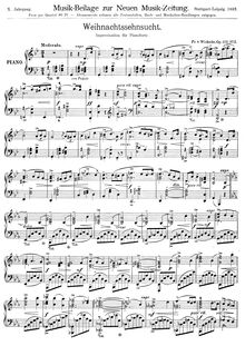 Partition No.2 - Weihnachtssehnsucht, Piano pièces, Op.138, Wickede, Friedrich von