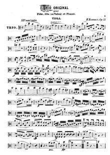 Partition viole de gambe, Trio pour Piano, flûte et violon, Op.75