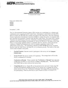 EPA Audit Invitation (November 3, 1998)