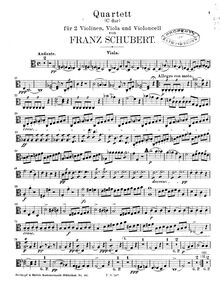 Partition viole de gambe, corde quatuor No.4 en C major, Schubert, Franz