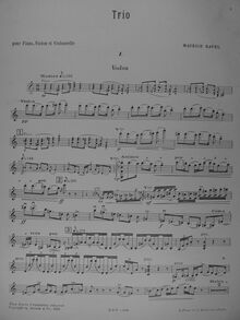 Partition de violon, Piano Trio, Trio pour piano, violon et violoncelle