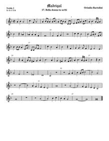 Partition viole de gambe aigue 2, Madrigali a 5 voci, Libro 1, Bartolini, Orindio par Orindio Bartolini